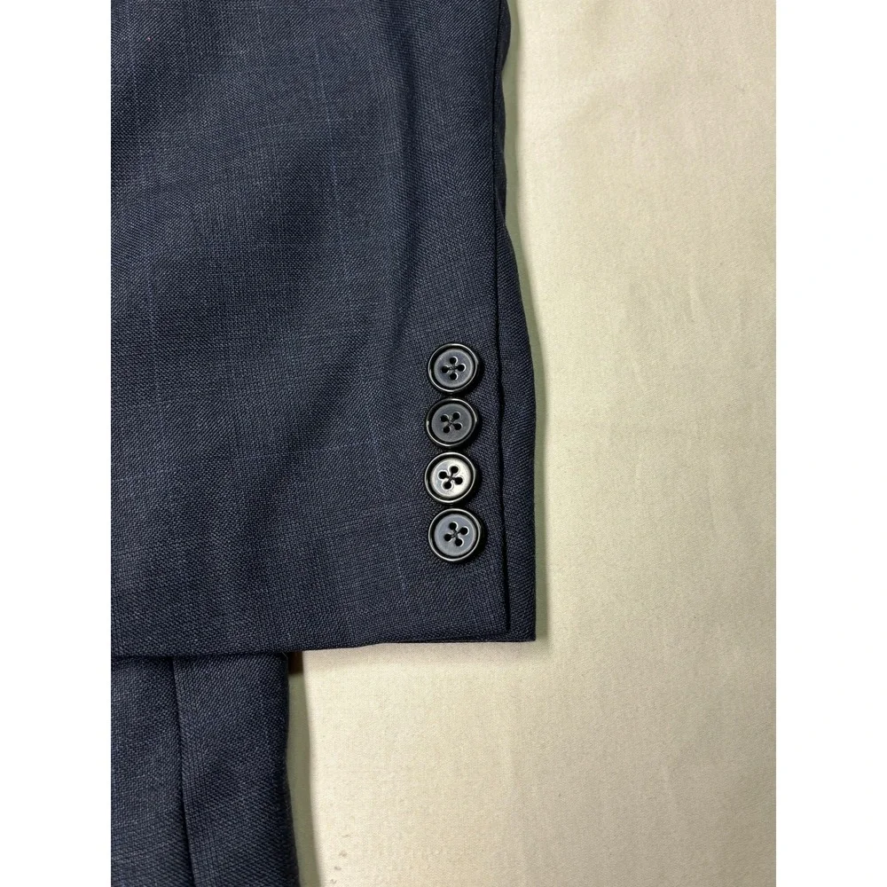 Lauren Ralph Lauren Mens 48R Wool Suit‎ Jacket Navy Blue Windowpane Blazer